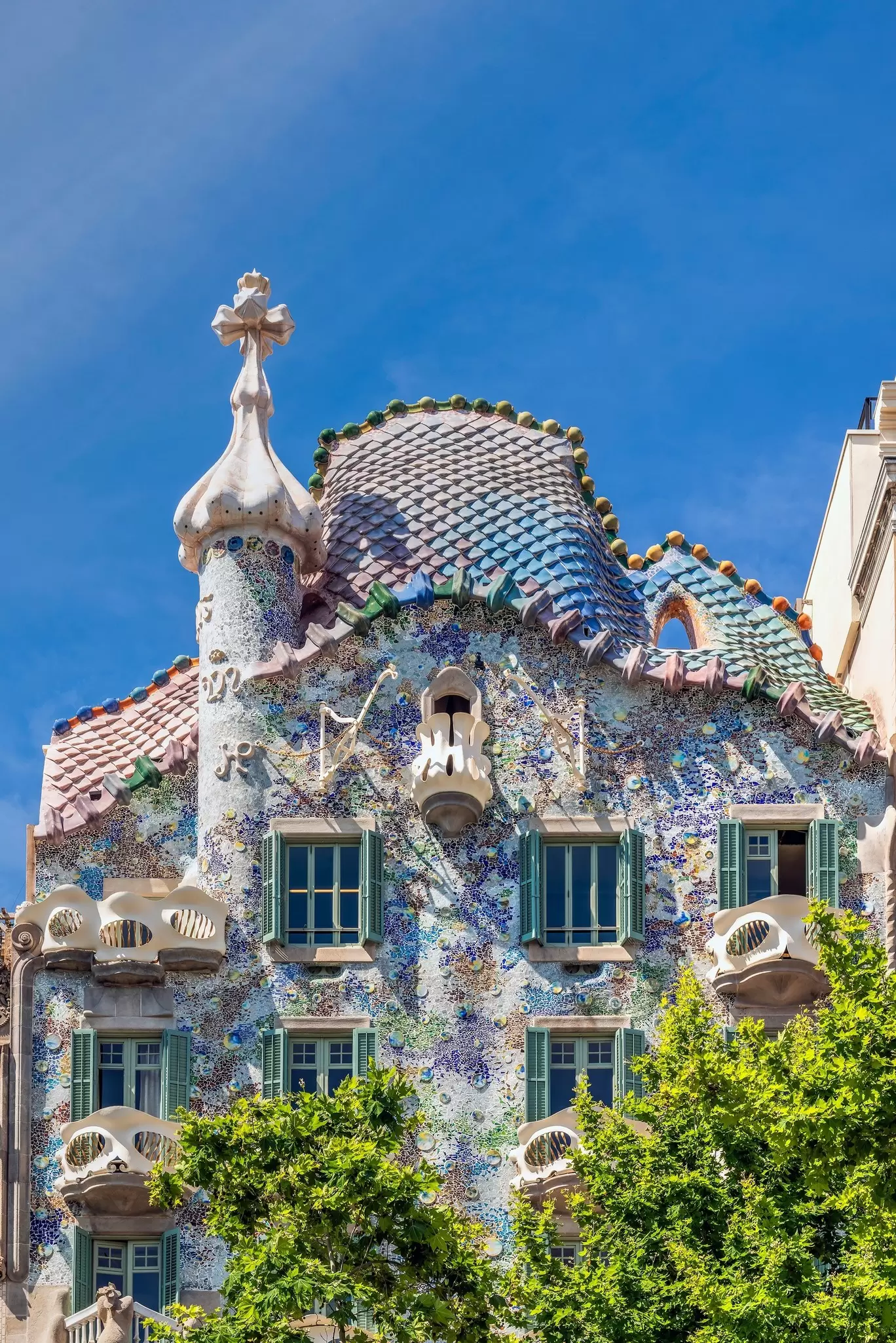 Facade of Gaudi's Casa Batllo, Barcelona. 