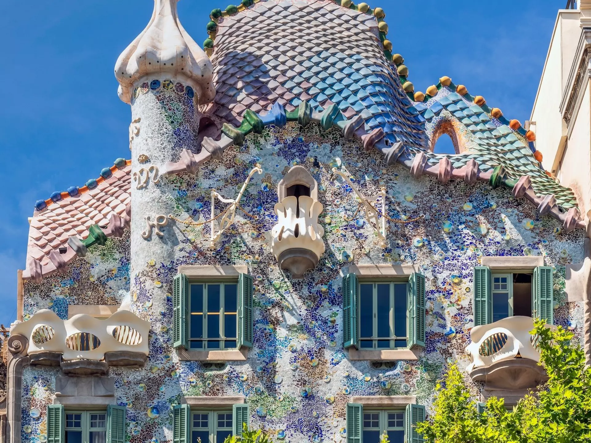 Facade of Gaudi's Casa Batllo, Barcelona. 