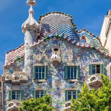Facade of Gaudi's Casa Batllo, Barcelona. 