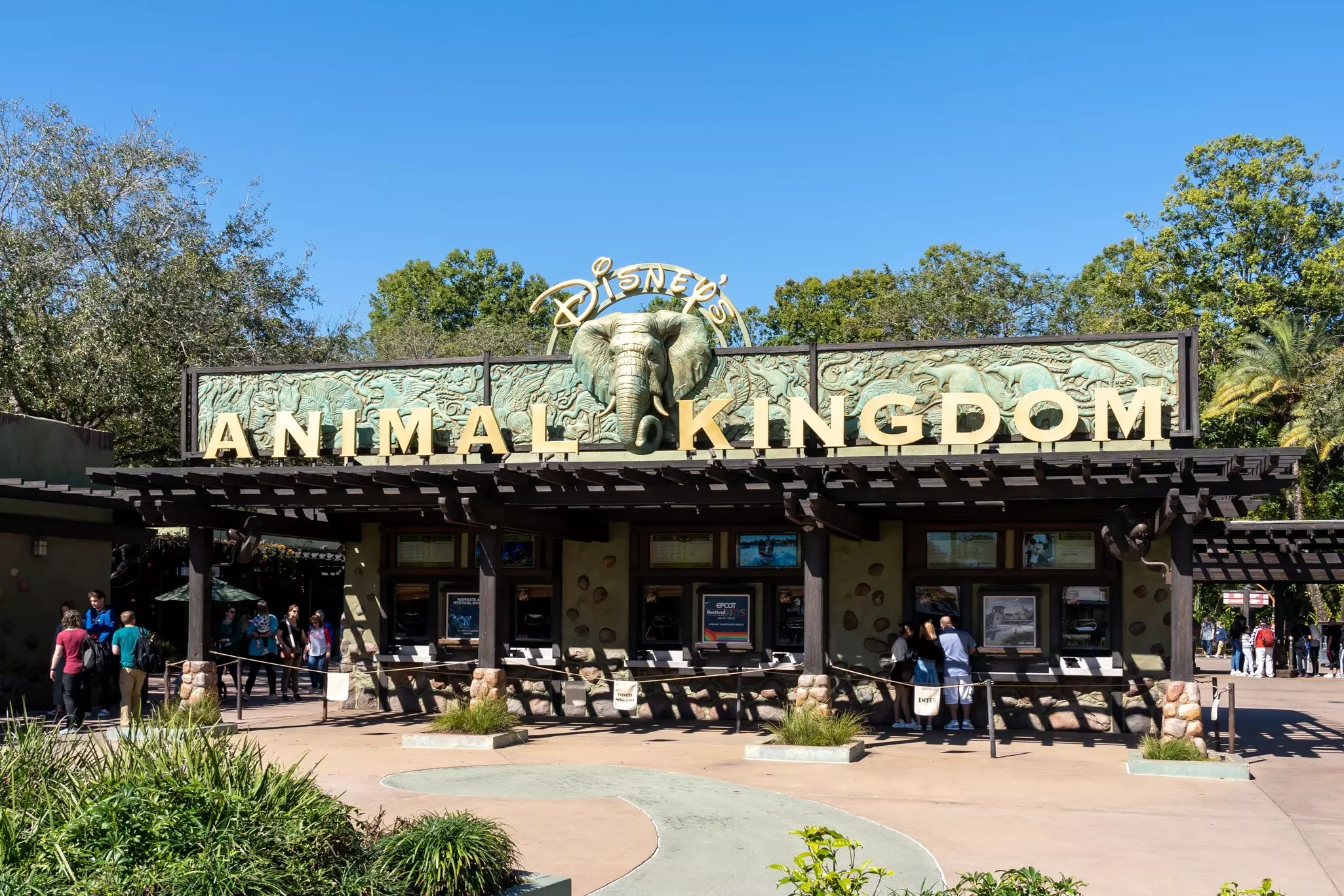 The entrance to Animal Kingdom in Disney World, Orlando, Florida, USA.