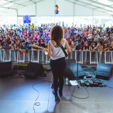 AUSTIN, TX / USA - OCTOBER 6th, 2018:  Jackie Venson performs onstage at Zilker Park during Austin City Limits 2018 Weekend One.  License Type: media  Download Time: 2021-10-06T11:42:57.000Z  User: clairenaylor  Is Editorial: Yes  purchase_order:   