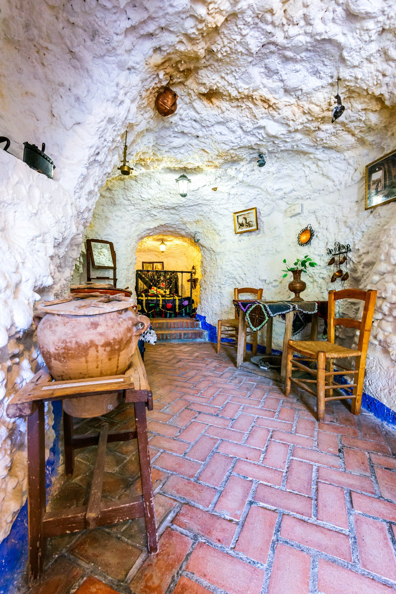 Interior view of the Museo Cuevas del Sacromonte in Granada, Spain.