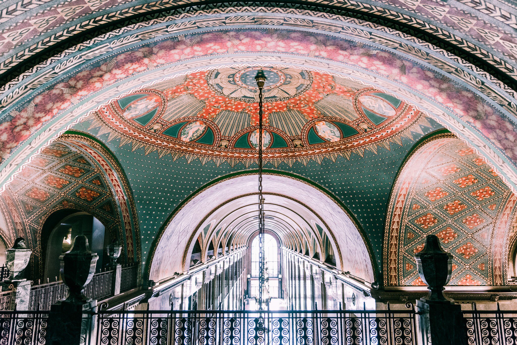 A ceiling painting in the Fisher Building in Detroit.