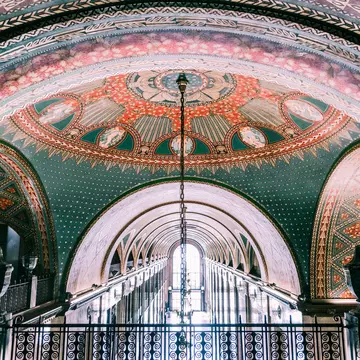A ceiling painting in the Fisher Building in Detroit.