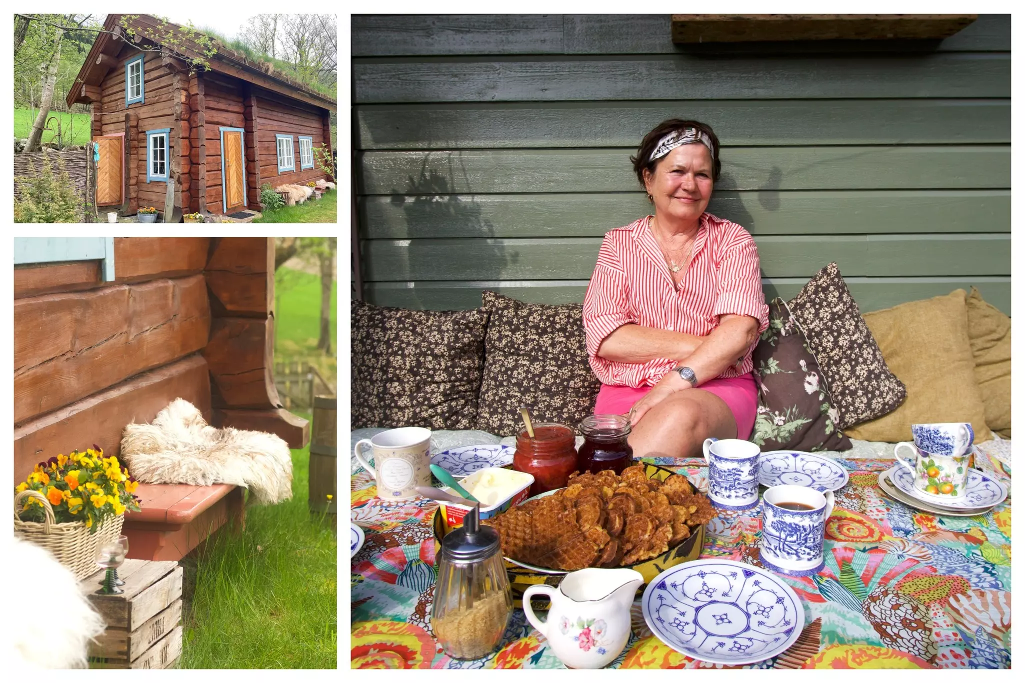 Kerry's cottage accommodation known as Haukali33/3 - owner Reidunn is pictured with a traditional Norwegian lunch © Kerry Walker