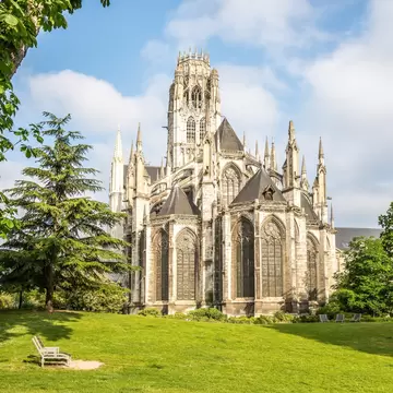 View at the Saint Ouen Abbey Church in the streets of Rouen in France; Shutterstock ID 2319483827;
