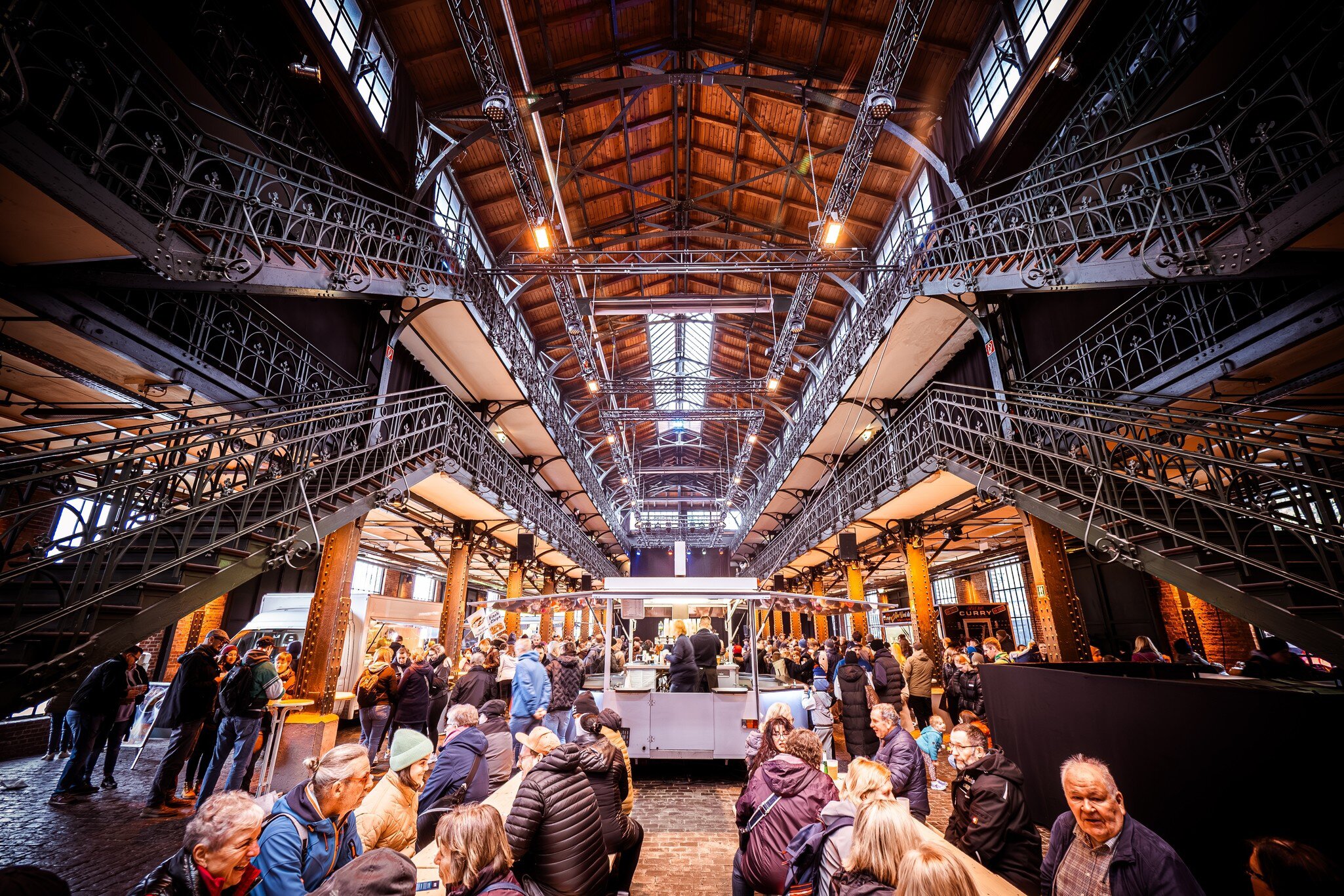 The Fischauktionshalle hosts the famous Altonaer Fischmarkt, a fish market in Hamburg, Germany.