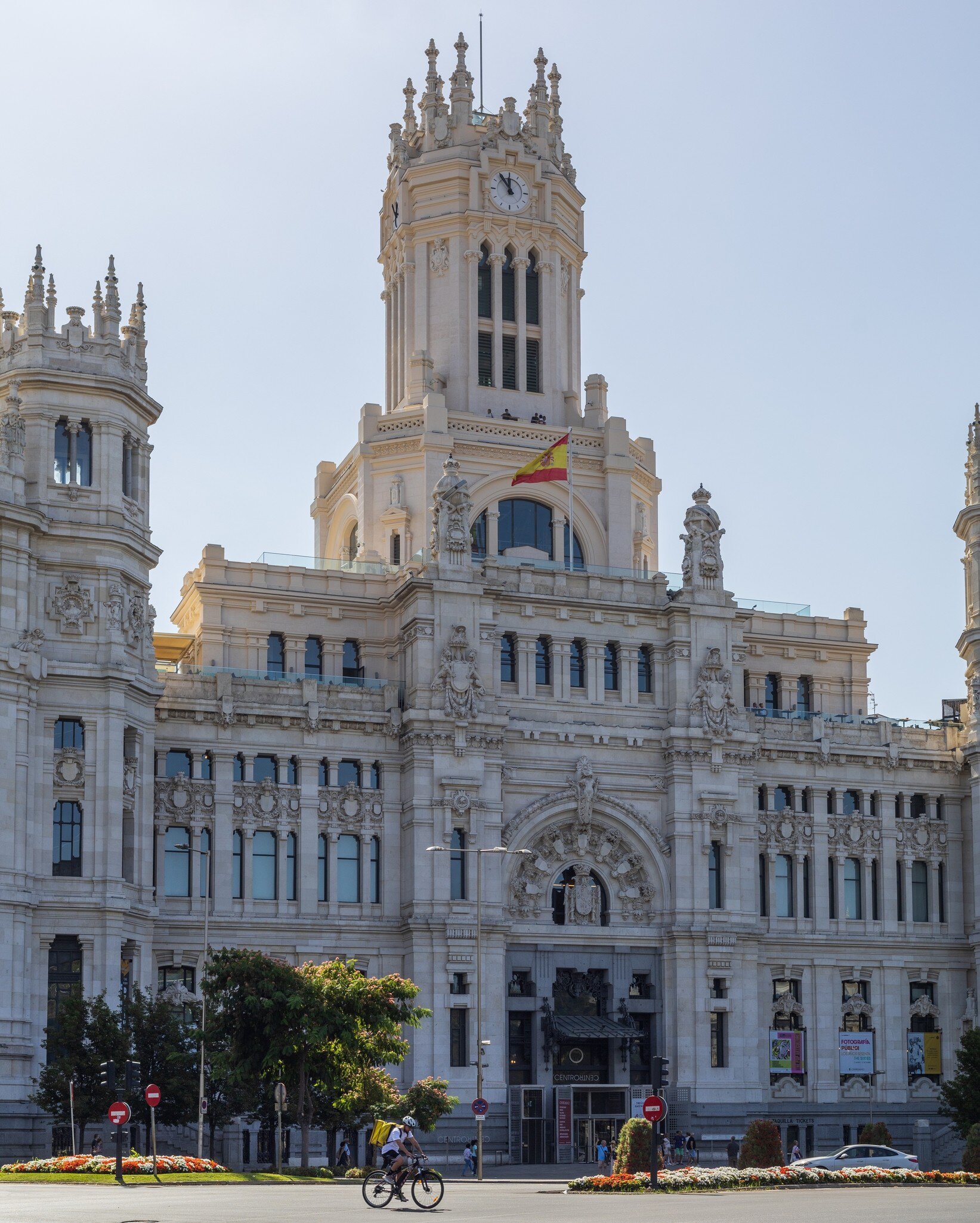 The facade of Cibeles Palace in Madrid, Spain.