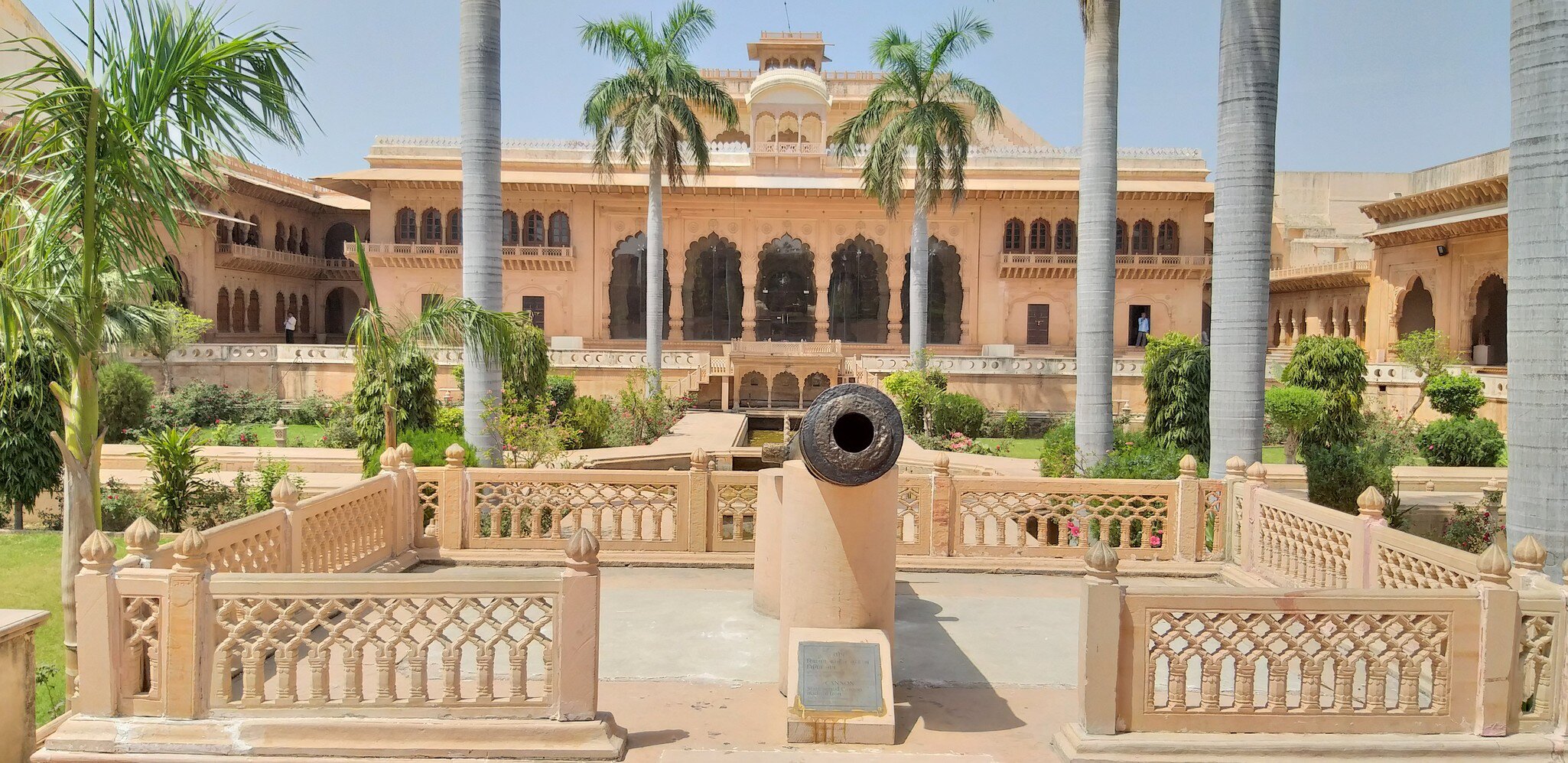 Entrance view of Bharatpur Palace Museum in Rajasthan, India.