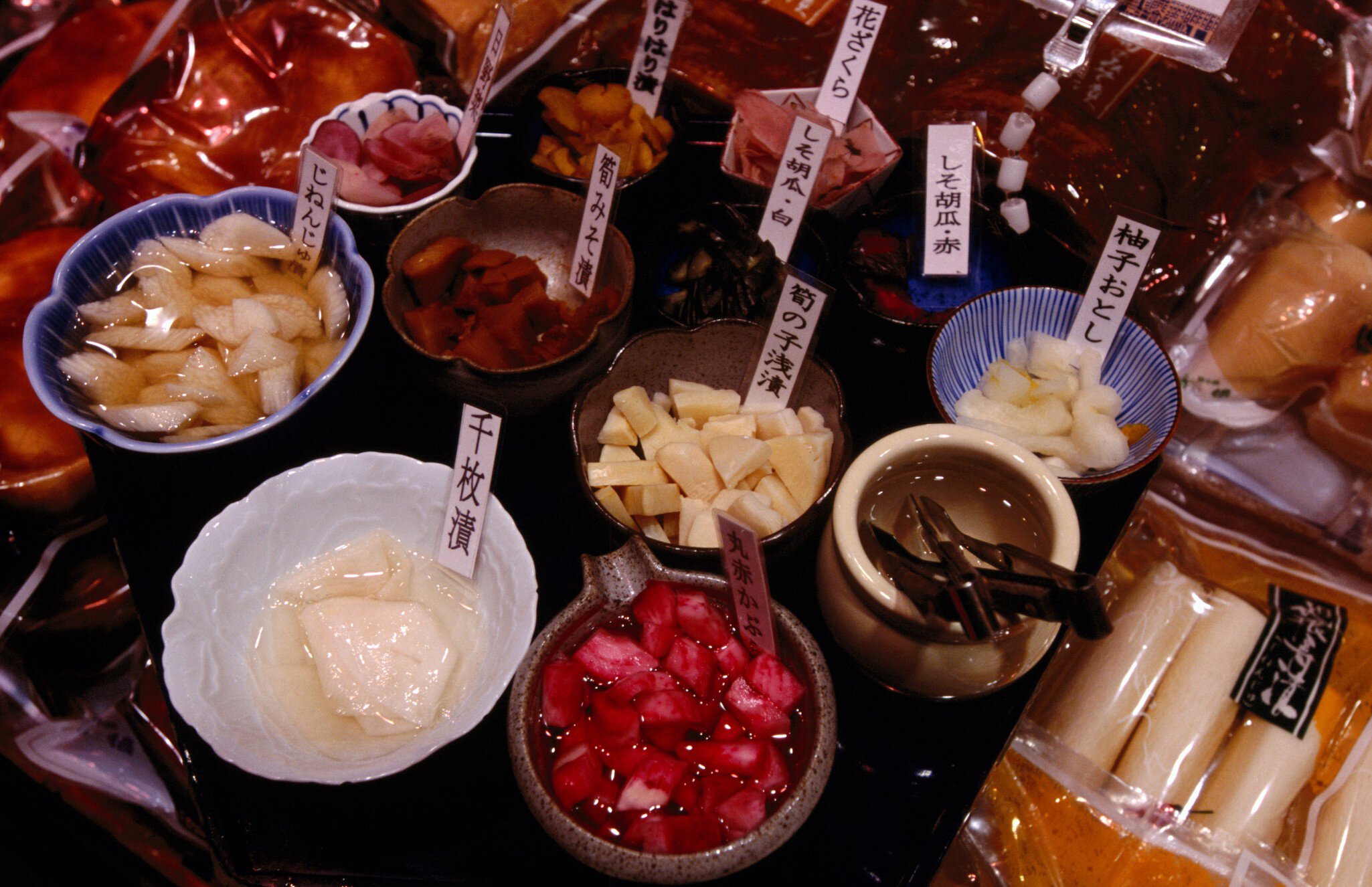Pickles for sale at Nishiki Market.