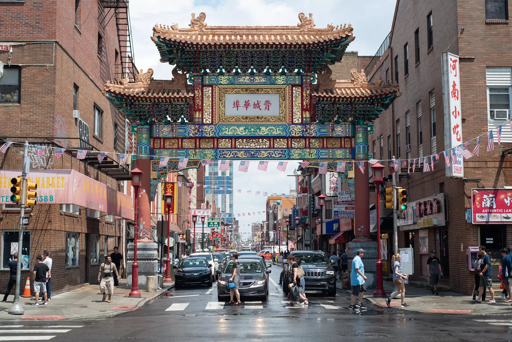 Philly's Chinatown Friendship Gate was created by artist Sabrina Soong. Sean Wandzilak/Shutterstock