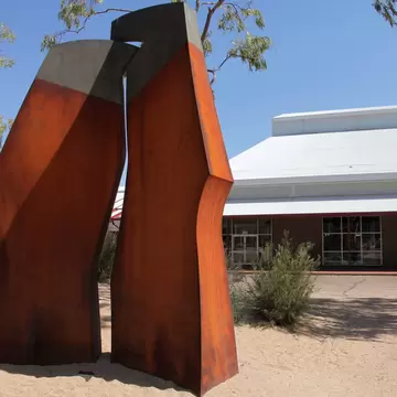 Sculpture by Trevor Weeks at Araluen Arts Centre, Alice Springs, Australia.