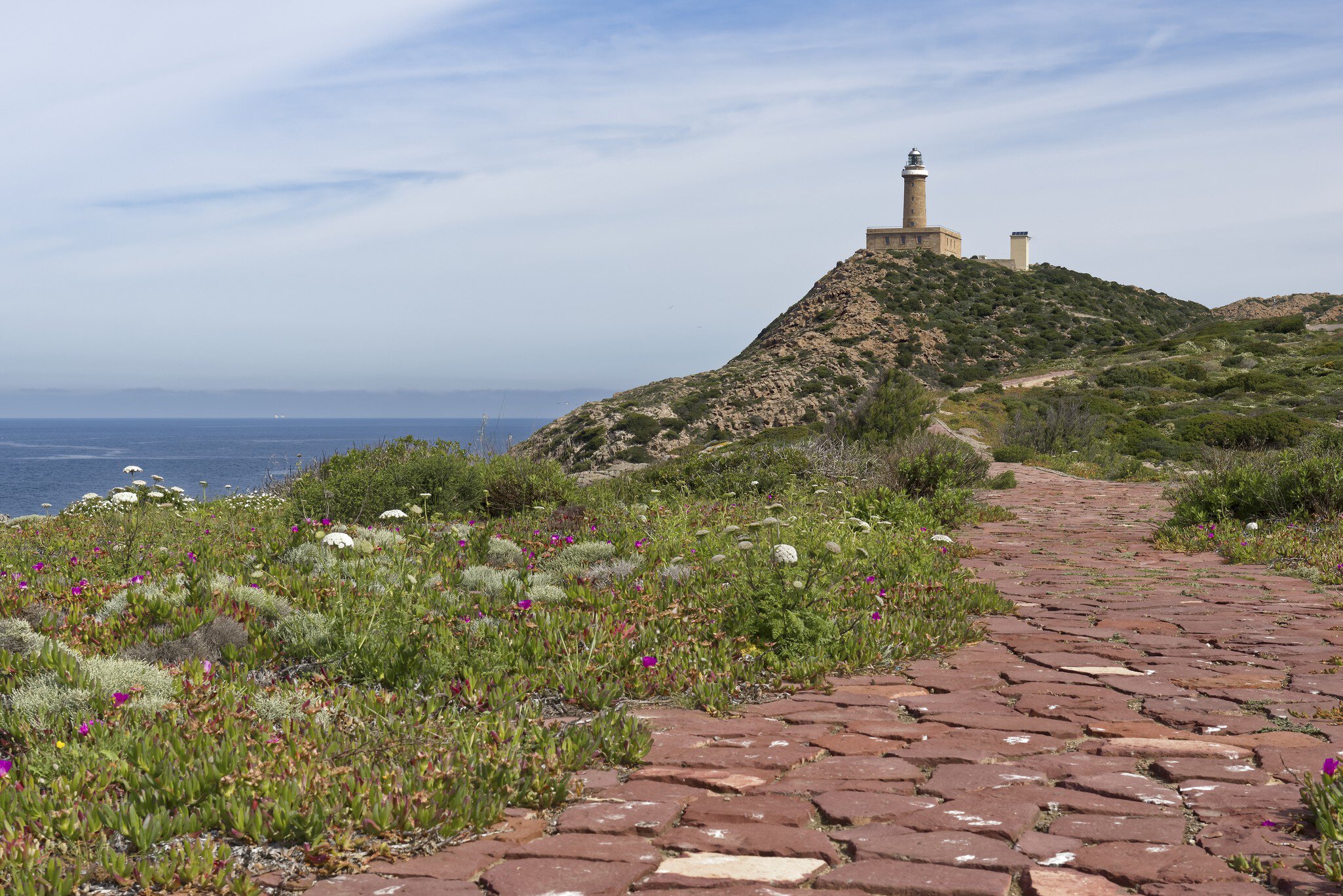 Capo Sandalo Lighthouse St Pietro Island. Southwestern corner of Sardinia, Italy / Capo Sandalo Lighthouse; Shutterstock ID 636351467;