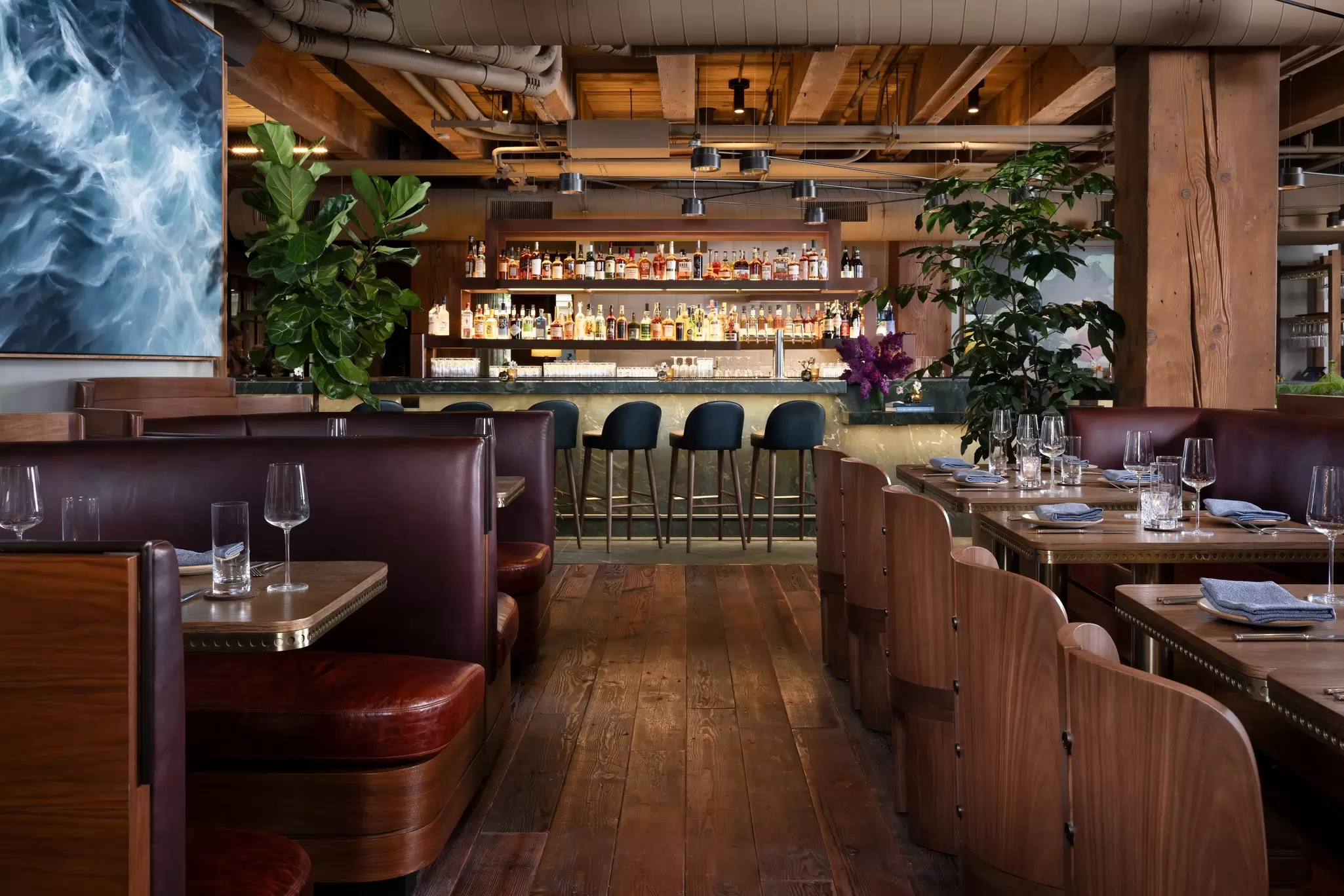 Dining room at the hotel restaurant, Salt Harvest