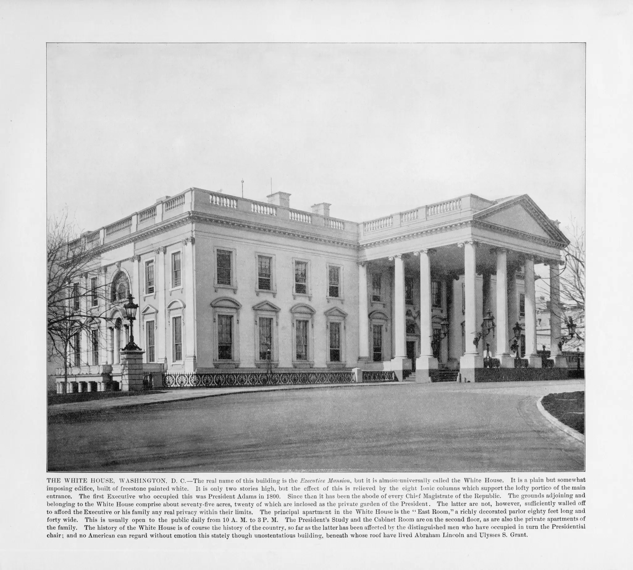 Antique American Photograph: The White House, Washington, D.C., United States, 1893