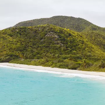 The pristine and hard to reach beach in the Rendezvous Bay in Antigua.