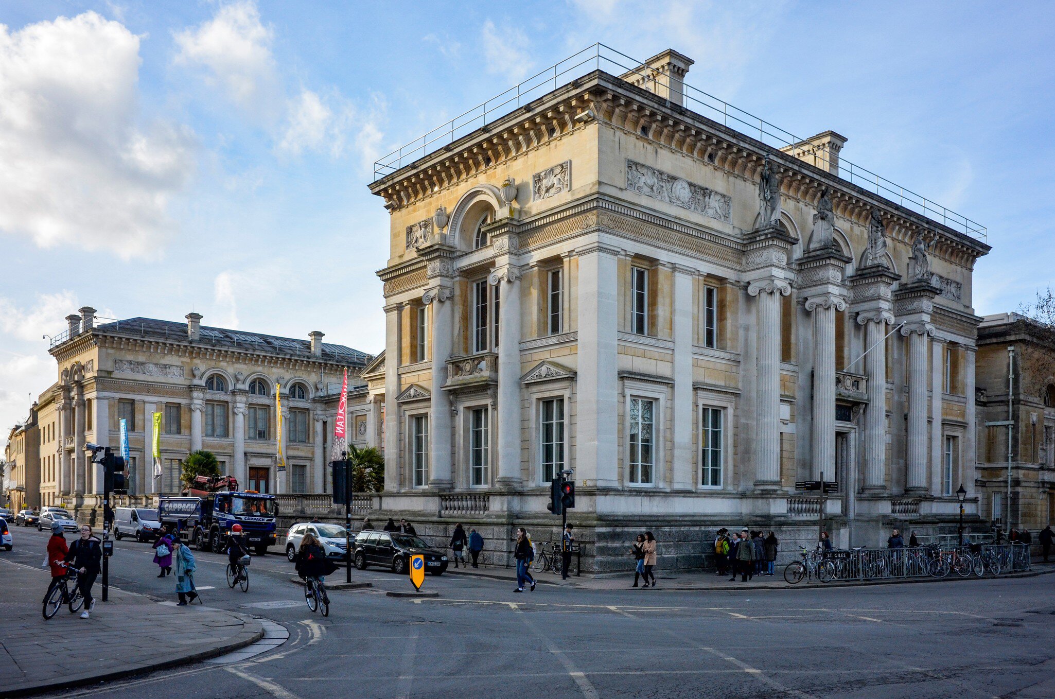 Front entrance to the Ashmolean Museum in Beaumont Street.