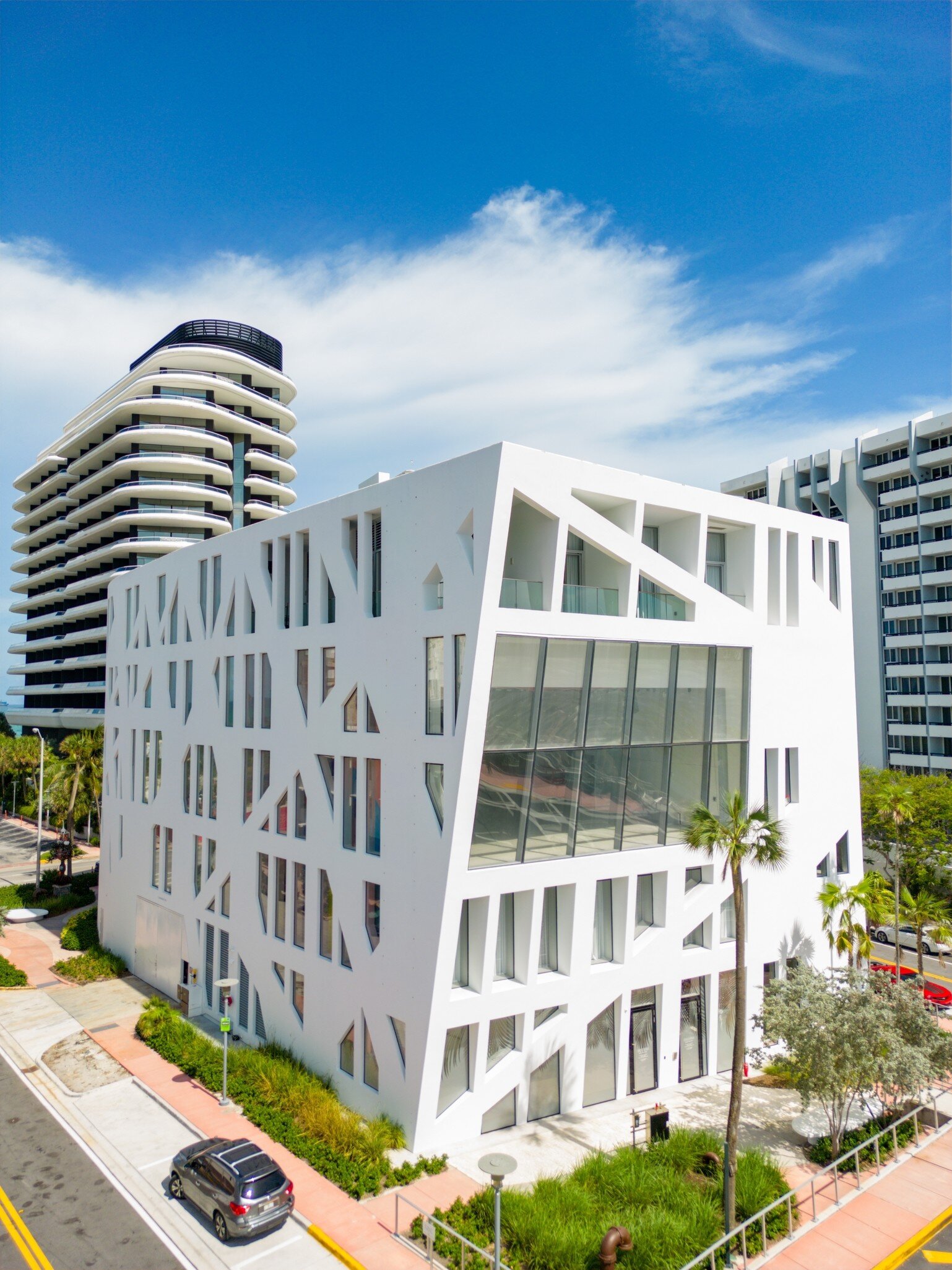 Aerial view of the Faena Forum in Miami, Florida.