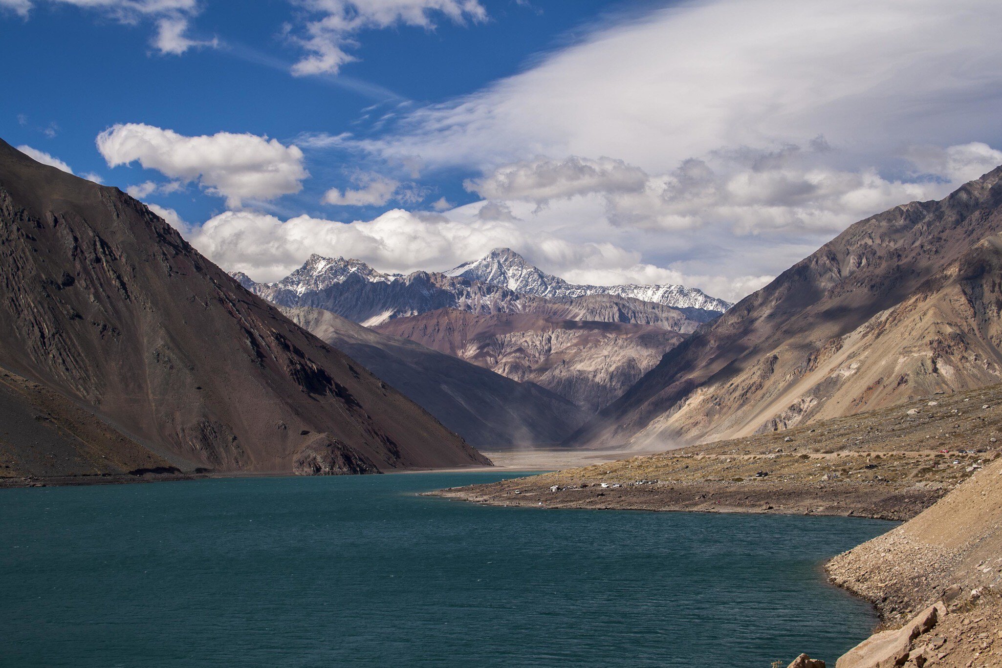 El Yeso Dam in the Santiago Metropolitan Region, Chile.