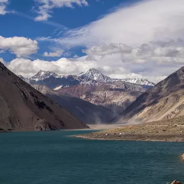 El Yeso Dam in the Santiago Metropolitan Region, Chile.