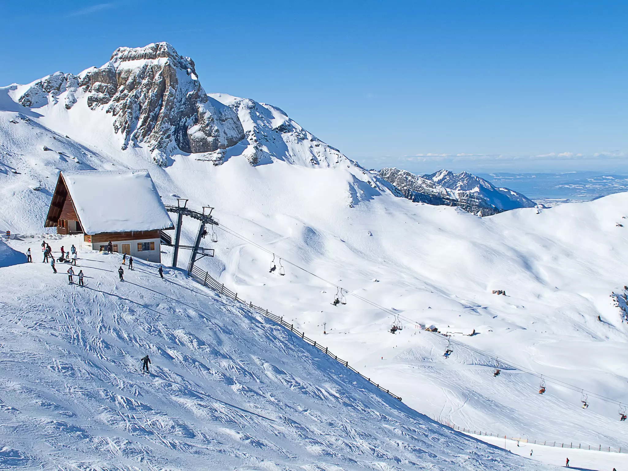 Winter in the Swiss Alps, Flumserberg, St.Gallen, Switzerland