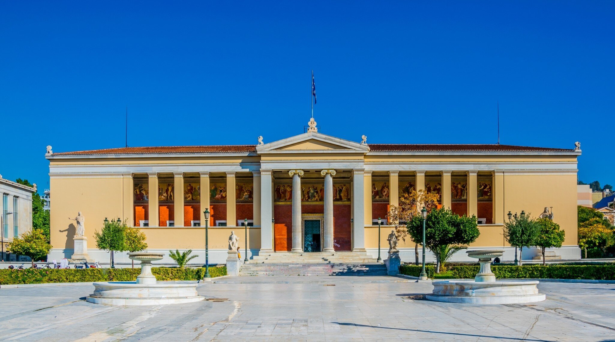 Building of the National & Kapodistrian University of Athens in Panepistimio is one of the landmarks of Athens; Shutterstock ID 407977351; your: Erin Lenczycki; gl: 65050; netsuite: Digital; full: POI
