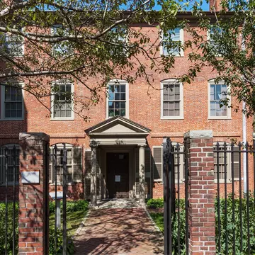 Portland, ME, USA - September 17, 2013: Wadsworth-Longfellow House, Portland, Maine, New England, USA. The Wadsworth-Longfellow House is Maine's first house museum. Henry Wadsworth Longfellow was a commanding figure in the cultural life of ninetee...