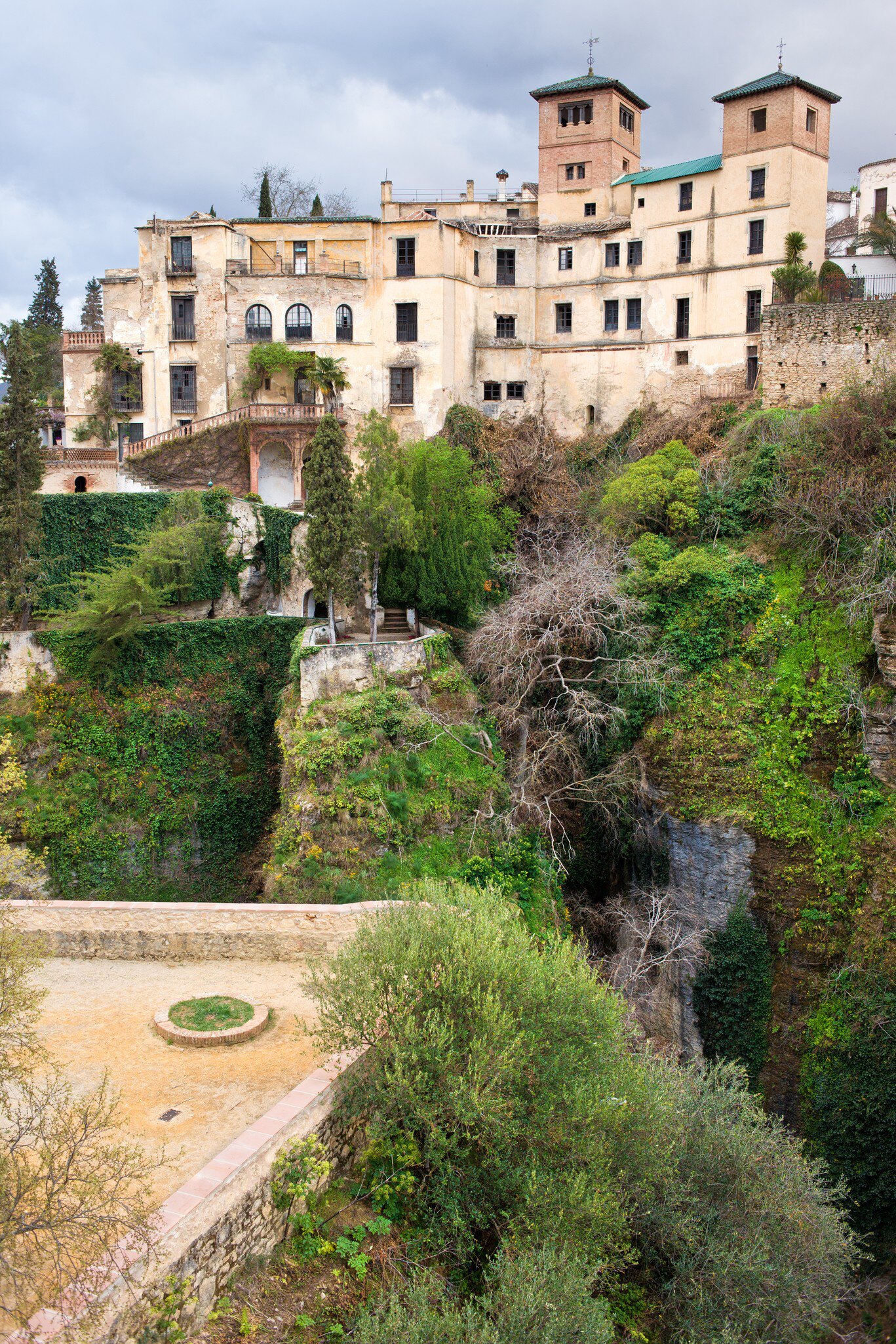 View of La Casa del Rey Moro in Ronda, Spain.