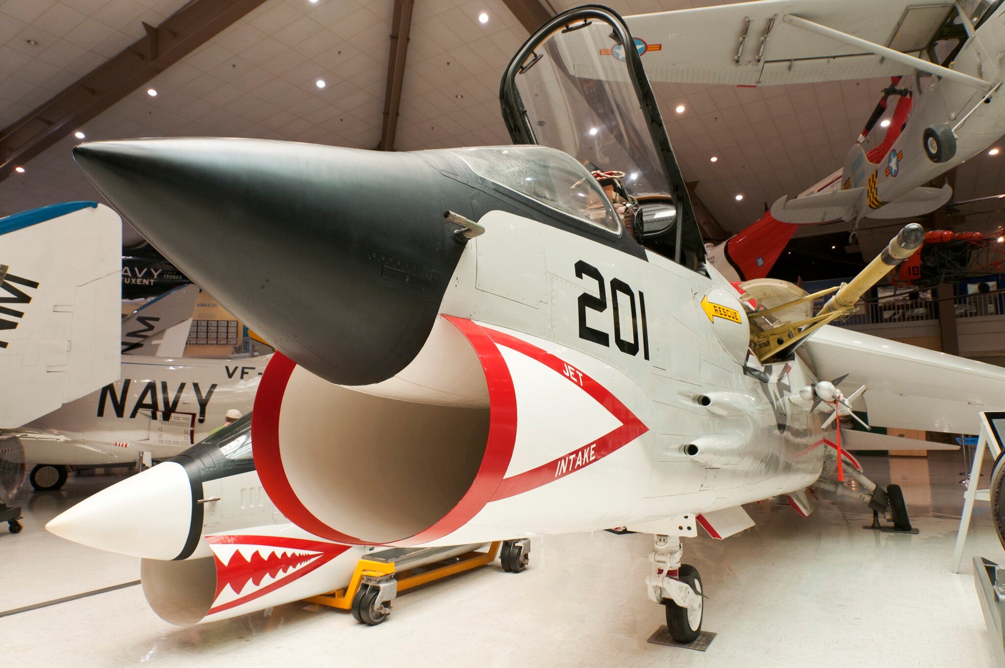 National Naval Aviation Museum, F-8A Crusader aircraft.