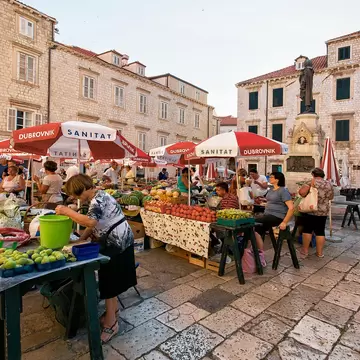 Dubrovnik, Croatia - August 20, 2016: People at Gruz Street Market in the Old town, Dubrovnik, Croatia, License Type: media, Download Time: 2026-02-23T21:44:42.000Z, User: LP_YKhanna, Editorial: true, purchase_order: 65050 - Digital Destinations and Articles, job: LP, client: App Content, other: Yuvraj Khanna