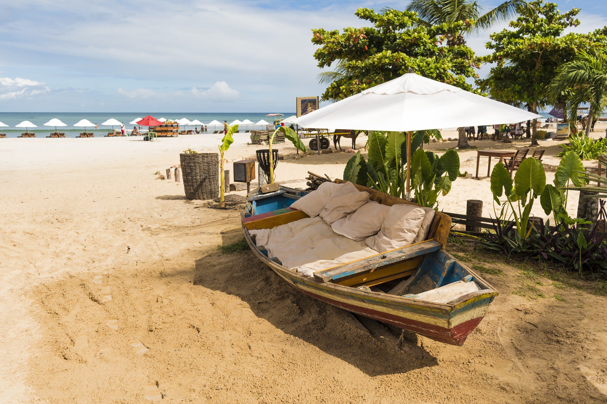 Tratirional boat used as a relaxing chair in Jericoacoara beach.