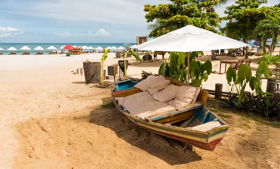 Tratirional boat used as a relaxing chair in Jericoacoara beach.