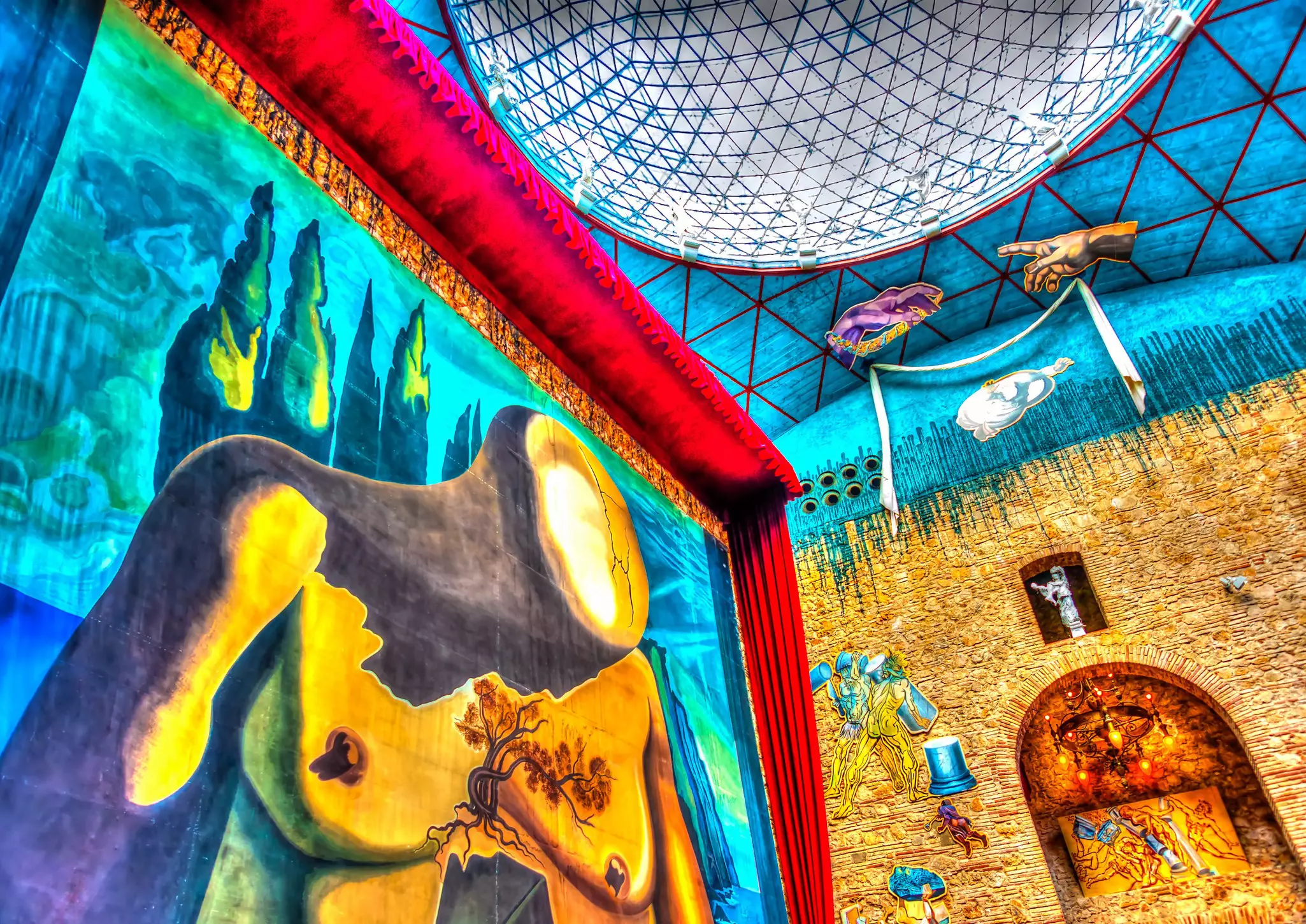 Inside the theatre of the Teatre-Museu Dalí (Dali Theatre and Museum) in Figueres