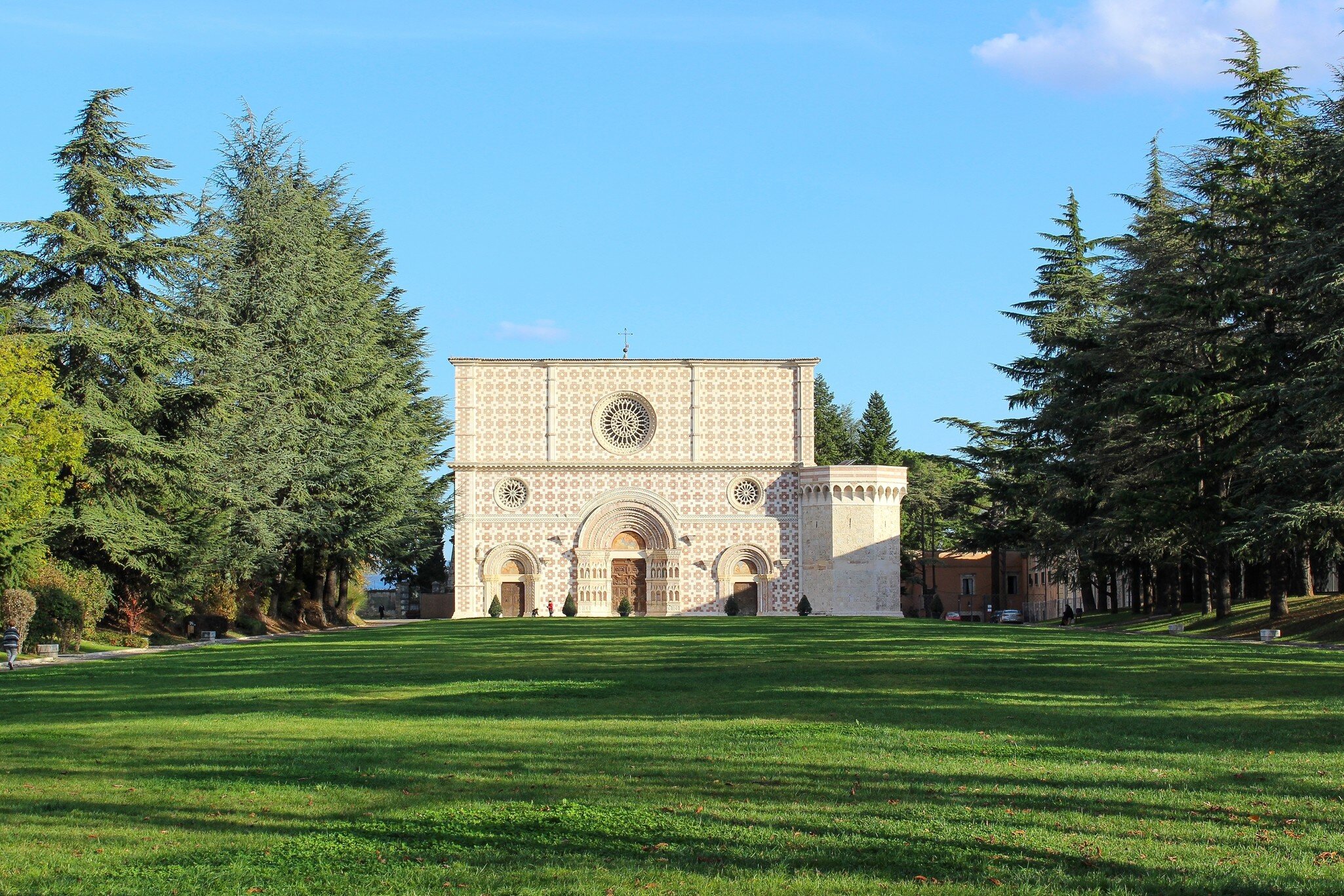 Exterior of the Basilica di Santa Maria di Collemaggio.