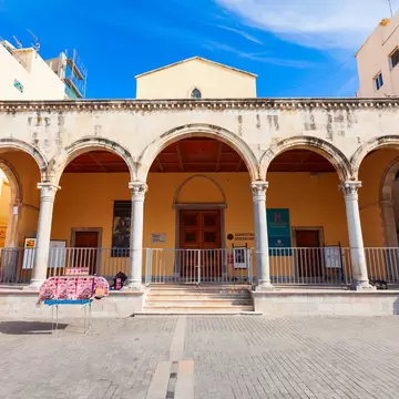 Heraklion, Greece - October 13, 2021: Basilica of Saint Mark or Hagios Markos is a former roman catholic church in the center of Heraklion city, Crete island in Greece, License Type: media, Download Time: 2025-12-02T18:56:54.000Z, User: LP_YKhanna, Editorial: true, purchase_order: 65050 - Digital Destinations and Articles, job: LP, client: App Content, other: Yuvraj Khanna
