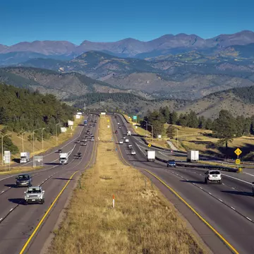 Even a short drive on the highway can be a scenic adventure in the Centennial State. John Coletti/Getty Images 