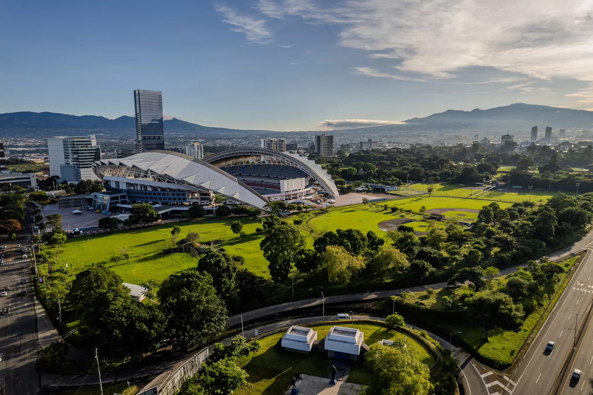 San Jose, San Jose, Costa Rica -10 10 2024: Beautiful aerial view of San Jose Downtown City, and the Sabana metropolitan Park In Costa Rica, License Type: media, Download Time: 2025-05-28T09:38:05.000Z, User: lonelyplanetmedia, Editorial: true, purchase_order: 65050 - Digital Destinations and Articles, job: Global Publishing WIP, client: Global Publishing WIP, other: Peterson Haggarty // SS Comp Ingestion