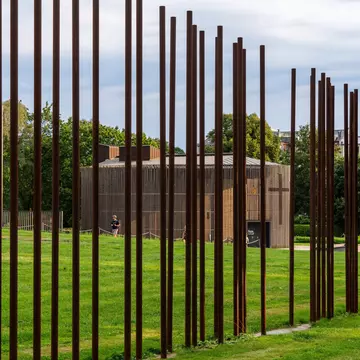 Berlin Germany August 14, 2024: The Gedenkstätte Berliner Mauer (Berlin Wall Memorial) commemorates the division of Berlin. It  includes a Chapel of Reconciliation., License Type: media, Download Time: 2025-10-02T04:37:42.000Z, User: claramonitto, Editorial: true, purchase_order: 56530 - Guidebooks, job: Global Publishing-WIP, client: Germany 12, other: Clara Monitto