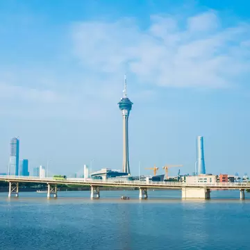 Beautiful architecture building of macau tower in the macau city skyline, License Type: media, Download Time: 2026-08-26T16:59:34.000Z, User: LP_NZhan, Editorial: false, purchase_order: 65050 - Digital Destinations and Articles, job: App Content, client: Lonely Planet App, other: Nadine Zhan 