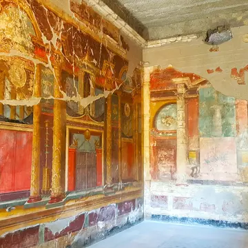Oplontis Torre Annunziata Italy - Feb 2019Fresco of Poppea's Villa Ruins, License Type: media, Download Time: 2025-06-10T00:41:43.000Z, User: krista950237, Editorial: true, purchase_order: 56500 - T&R or Kids, job: Global Publishing WIP, client: Lonely Planet Kids Italy Book, other: Krista Rossow