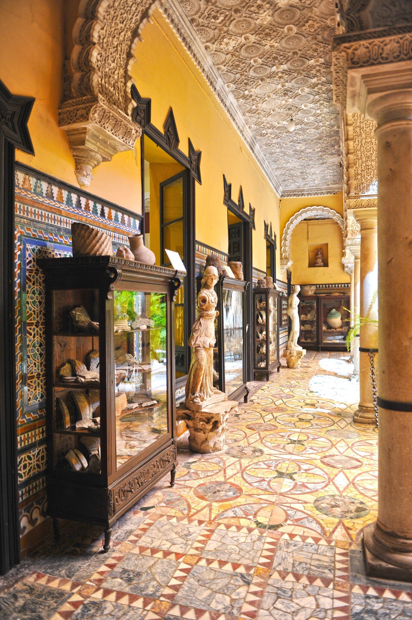 View of a corridor in the Palacio de la Condesa de Lebrija in Seville, Spain.
