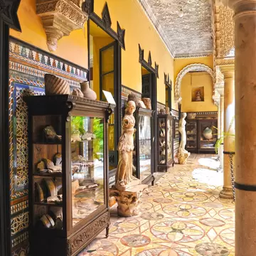 View of a corridor in the Palacio de la Condesa de Lebrija in Seville, Spain.