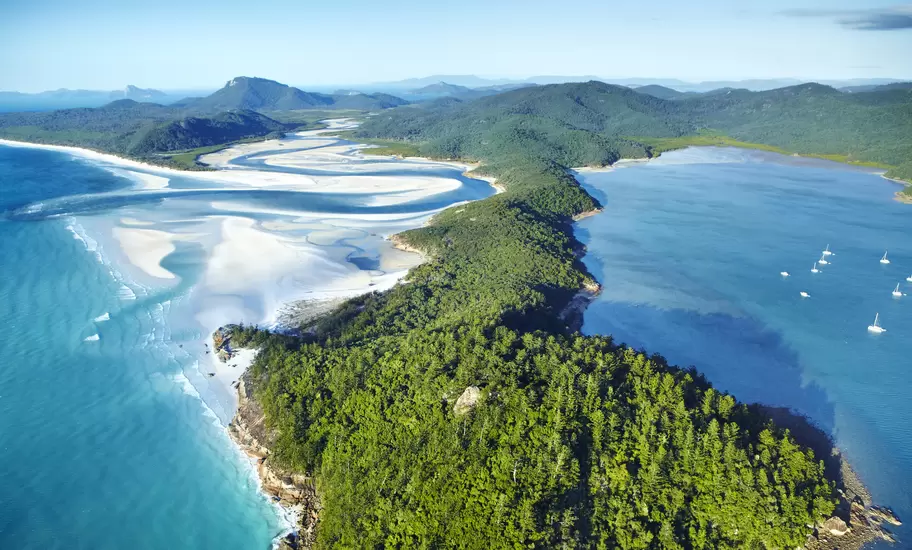 The Hill Inlet estuary and surrounding rainforest in the Whitsundays, Australia