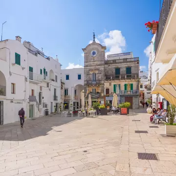 Cisternino, Italy - 28 September 2017 - The historic center of the small and pretty white town of the province of Brindisi, Apulia region, southern Italy.