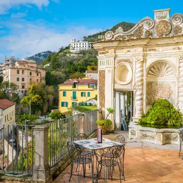 Panoramic view from the Minerva's Garden in Salerno, Campania, Italy.