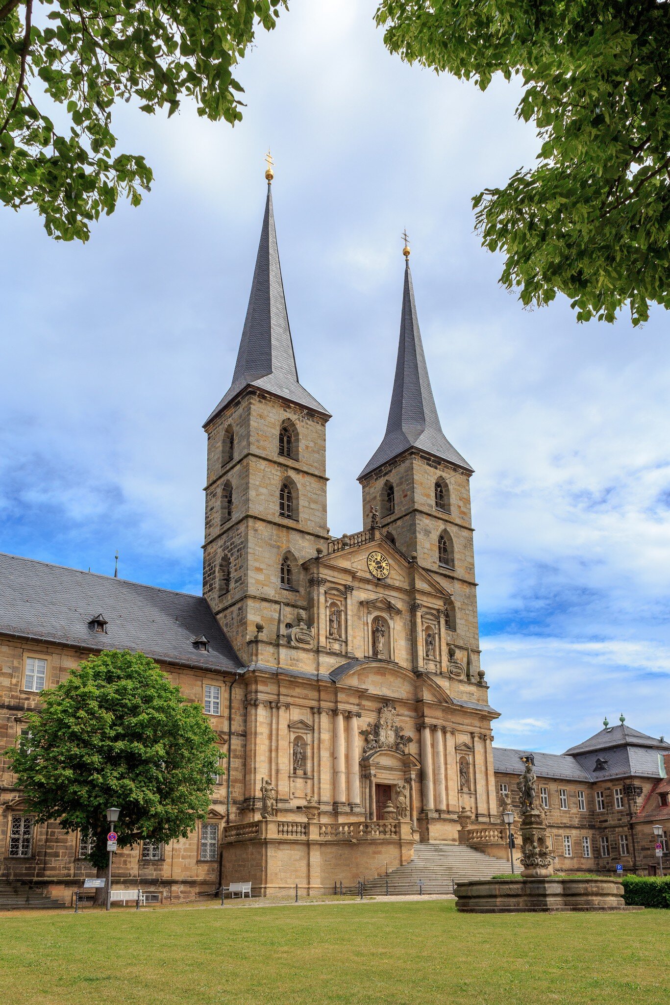 Exterior of Michaelsberg Abbey or Kloster St Michael in Bamberg, Germany.