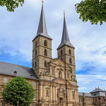 Exterior of Michaelsberg Abbey or Kloster St Michael in Bamberg, Germany.