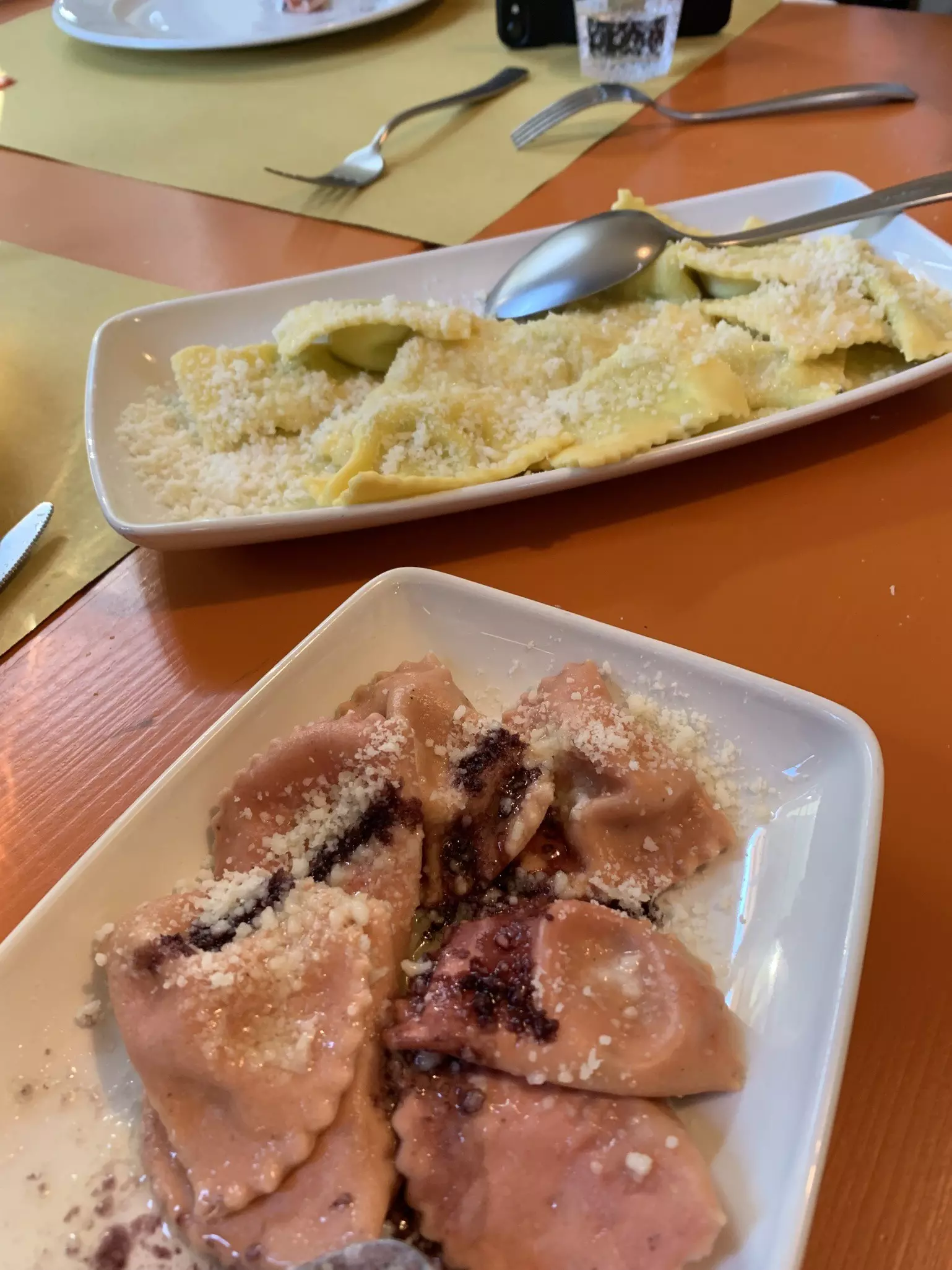 Ravioli at Lamoretti Azienda Agricola Vitivinicola near Parma, Italy