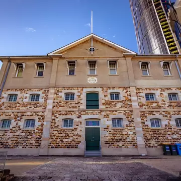 Facade of the Commissariat Store Museum in Brisbane, Australia.