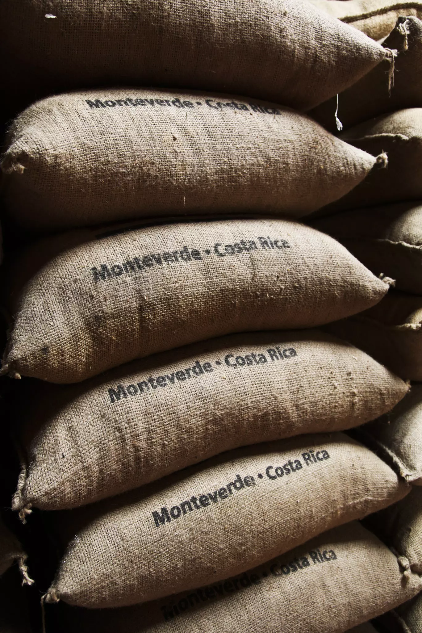 Bags of coffee beans from Monteverde in Costa Rica.